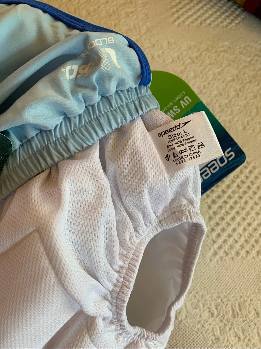 Speedo Light Blue Toddler 18 Mo. UV Swim Trunks with Built In Diaper
